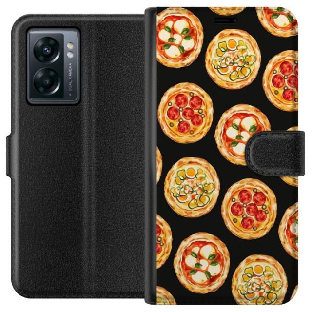 Tegnebogsetui til OnePlus Nord N300 med Pizza motiv
