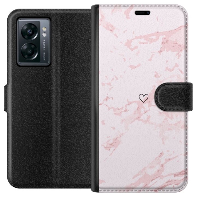 Tegnebogsetui til OnePlus Nord N300 med Rosa Hjerte motiv