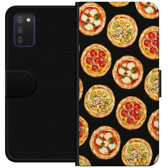 Tegnebogsetui til Samsung Galaxy A03s med Pizza motiv