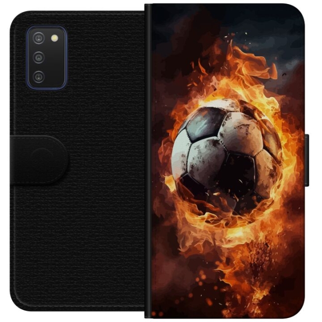 Tegnebogsetui til Samsung Galaxy A03s med Fodbold motiv