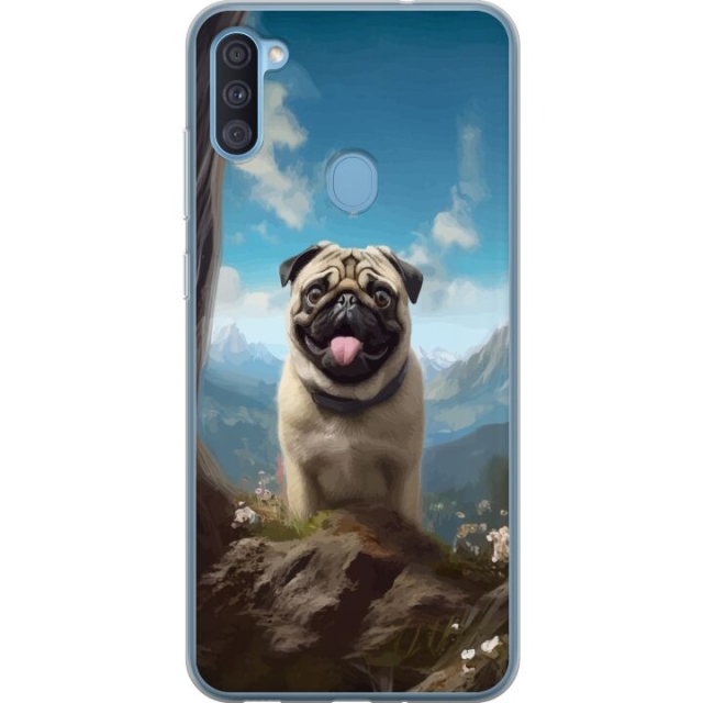 Mobilcover til Samsung Galaxy A11 med Glad Hund motiv