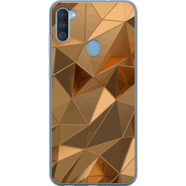 Mobilcover til Samsung Galaxy A11 med 3D Guld motiv