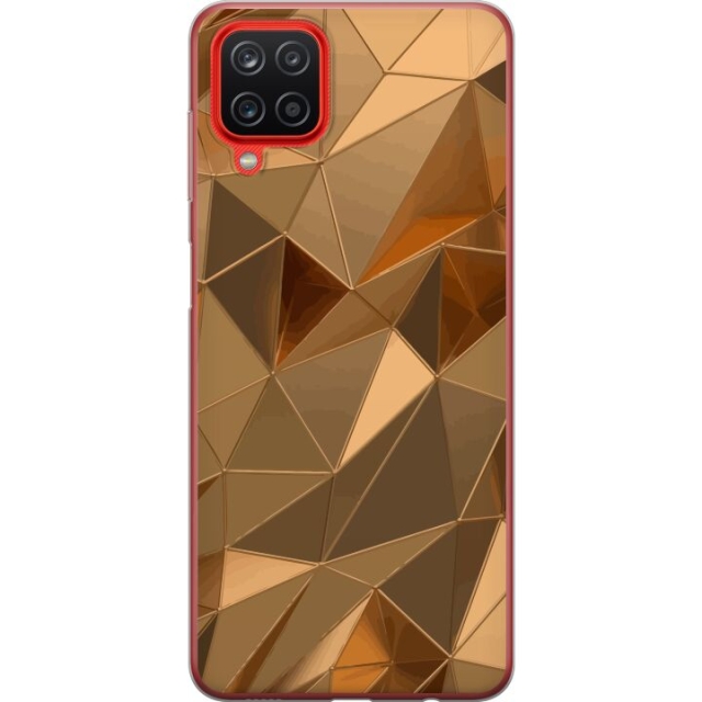 Mobilcover til Samsung Galaxy A12 med 3D Guld motiv