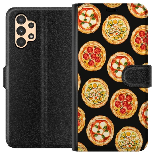 Tegnebogsetui til Samsung Galaxy A13 med Pizza motiv