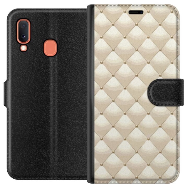 Tegnebogsetui til Samsung Galaxy A20e med Guldglans motiv