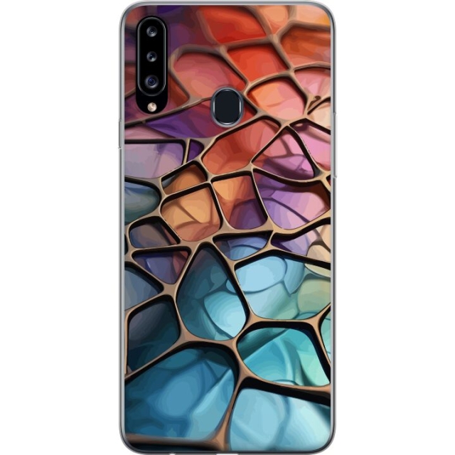 Mobilcover til Samsung Galaxy A20s med Metallict mønster motiv