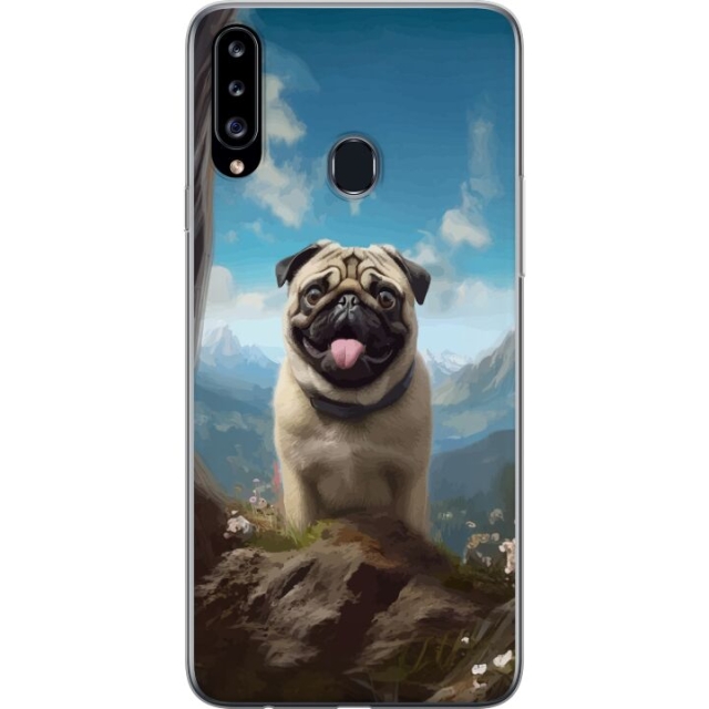 Mobilcover til Samsung Galaxy A20s med Glad Hund motiv