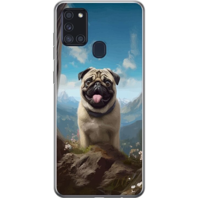 Mobilcover til Samsung Galaxy A21s med Glad Hund motiv