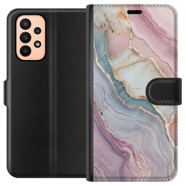 Tegnebogsetui til Samsung Galaxy A23 med Marmor motiv