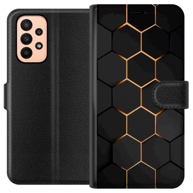 Tegnebogsetui til Samsung Galaxy A23 med Luksuriøst Mønster motiv