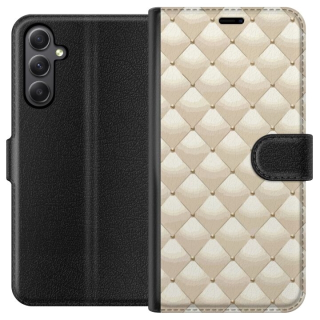 Tegnebogsetui til Samsung Galaxy A24 4G med Guldglans motiv