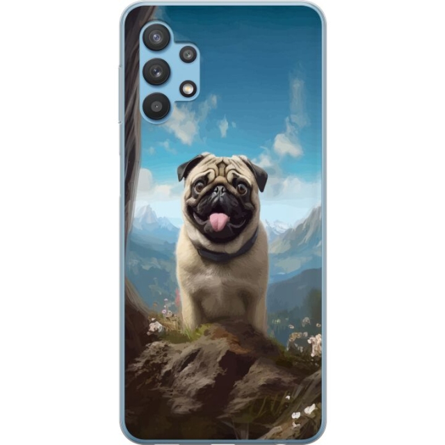 Mobilcover til Samsung Galaxy A32 5G med Glad Hund motiv