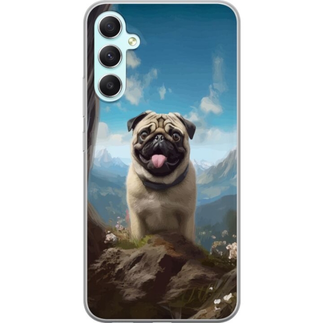 Mobilcover til Samsung Galaxy A34 med Glad Hund motiv
