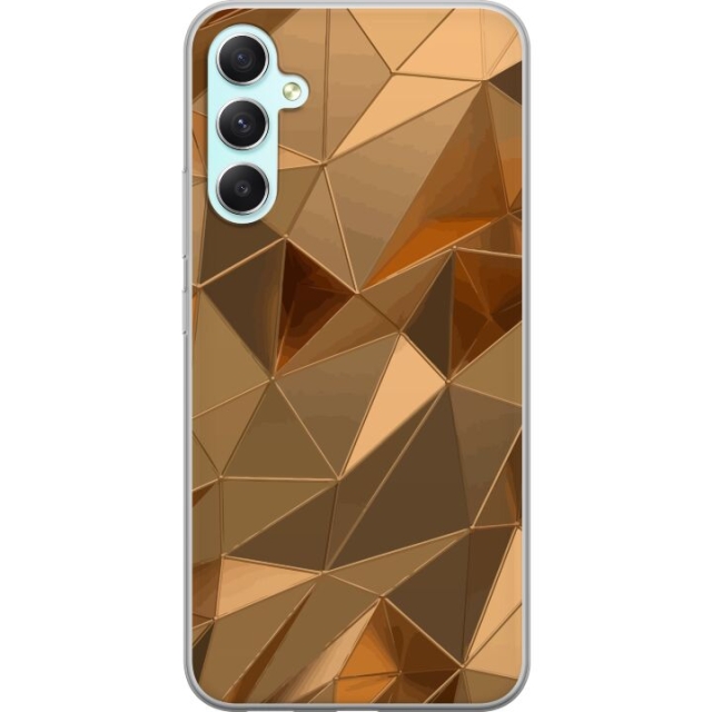 Mobilcover til Samsung Galaxy A34 med 3D Guld motiv