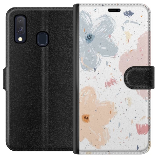 Tegnebogsetui til Samsung Galaxy A40 med Blomster motiv