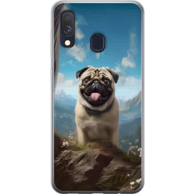 Mobilcover til Samsung Galaxy A40 med Glad Hund motiv