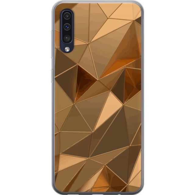 Mobilcover til Samsung Galaxy A50 med 3D Guld motiv