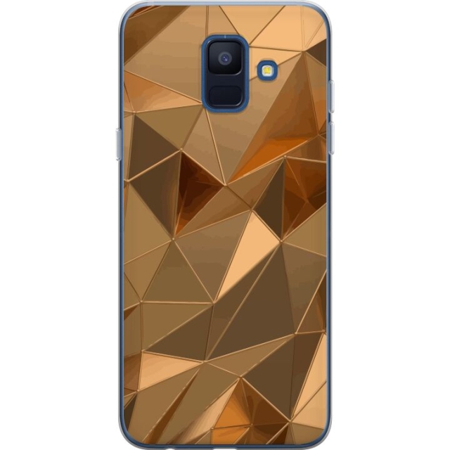 Mobilcover til Samsung Galaxy A6 (2018) med 3D Guld motiv