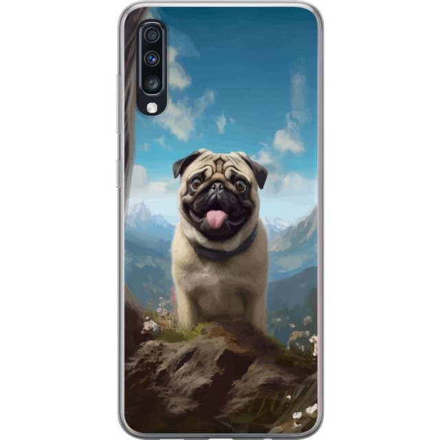 Mobilcover til Samsung Galaxy A70 med Glad Hund motiv