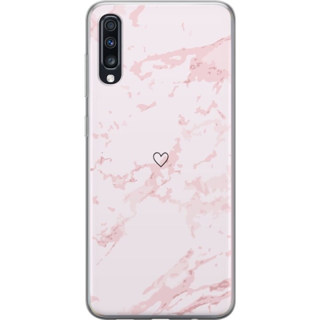 Mobilcover til Samsung Galaxy A70 med Rosa Hjerte motiv