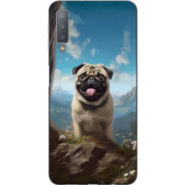 Mobilcover til Samsung Galaxy A7 (2018) med Glad Hund motiv