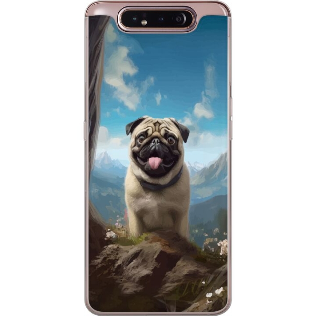 Mobilcover til Samsung Galaxy A80 med Glad Hund motiv