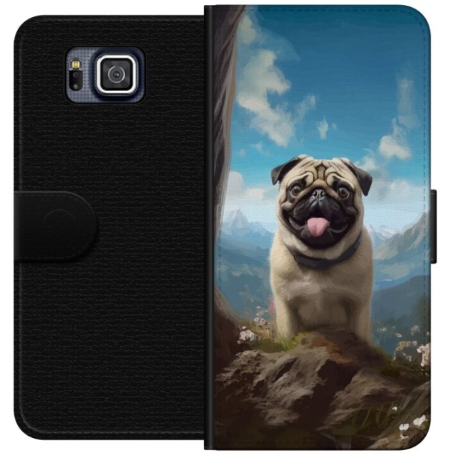 Tegnebogsetui til Samsung Galaxy Alpha med Glad Hund motiv