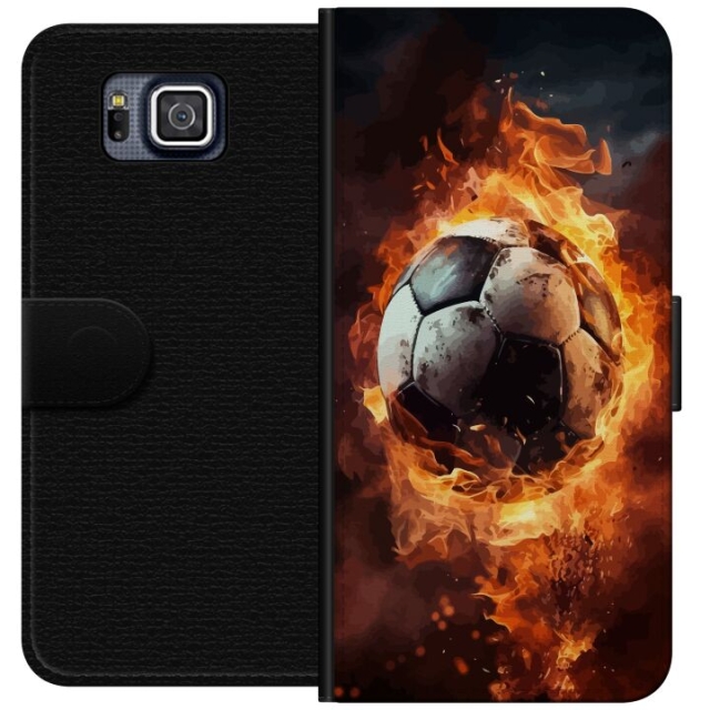 Tegnebogsetui til Samsung Galaxy Alpha med Fodbold motiv