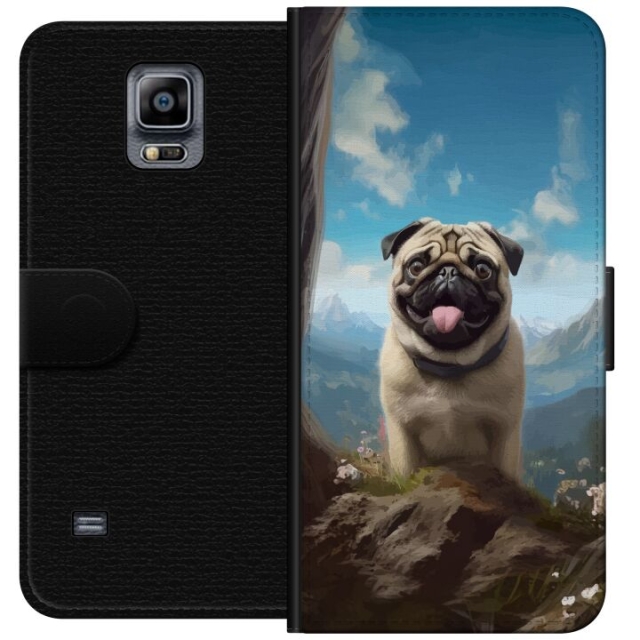 Tegnebogsetui til Samsung Galaxy Note 4 med Glad Hund motiv