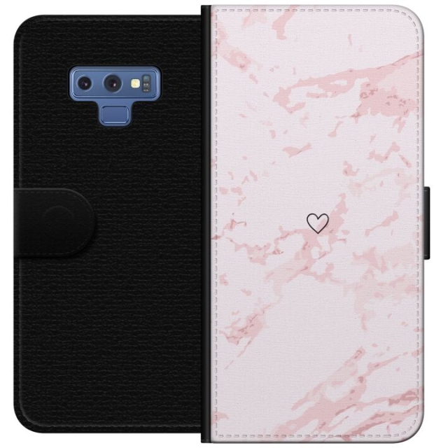 Tegnebogsetui til Samsung Galaxy Note9 med Rosa Hjerte motiv