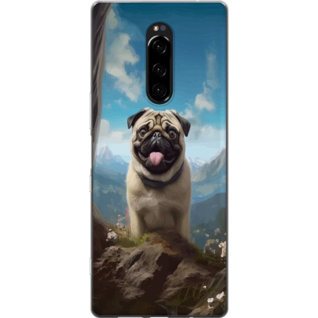 Mobilcover til Sony Xperia 1 med Glad Hund motiv