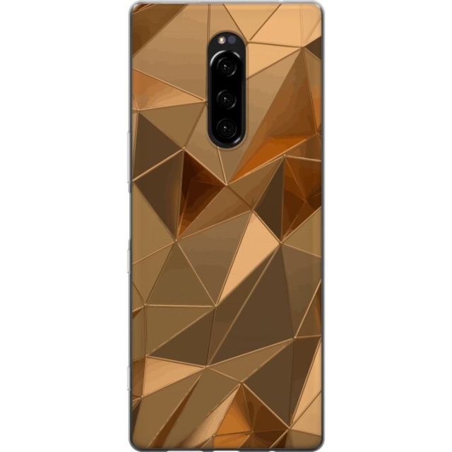 Mobilcover til Sony Xperia 1 med 3D Guld motiv