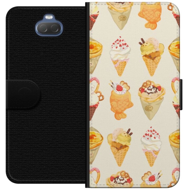 Tegnebogsetui til Sony Xperia 10 med Glasagtigt motiv