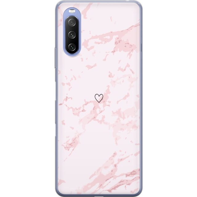 Mobilcover til Sony Xperia 10 III Lite med Rosa Hjerte motiv