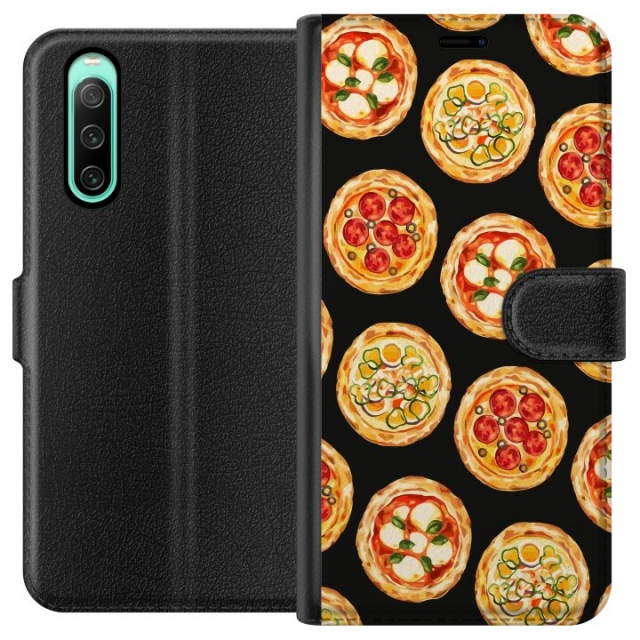 Tegnebogsetui til Sony Xperia 10 IV med Pizza motiv