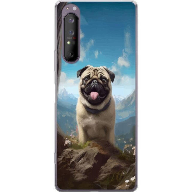 Mobilcover til Sony Xperia 1 II med Glad Hund motiv