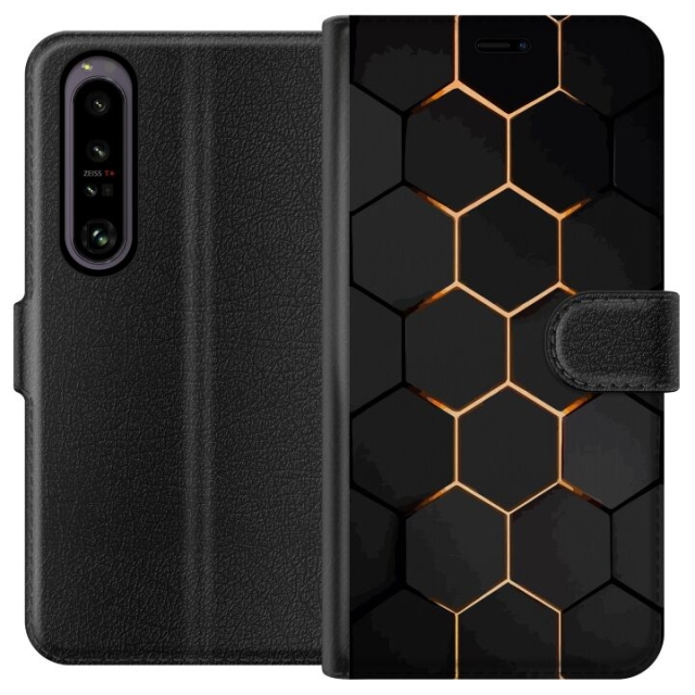 Tegnebogsetui til Sony Xperia 1 IV med Luksuriøst Mønster motiv