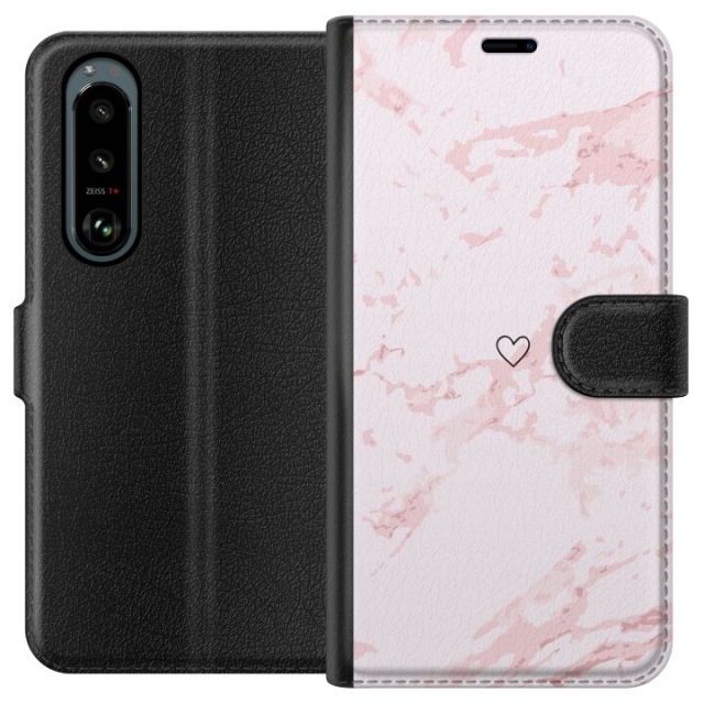 Tegnebogsetui til Sony Xperia 5 III med Rosa Hjerte motiv