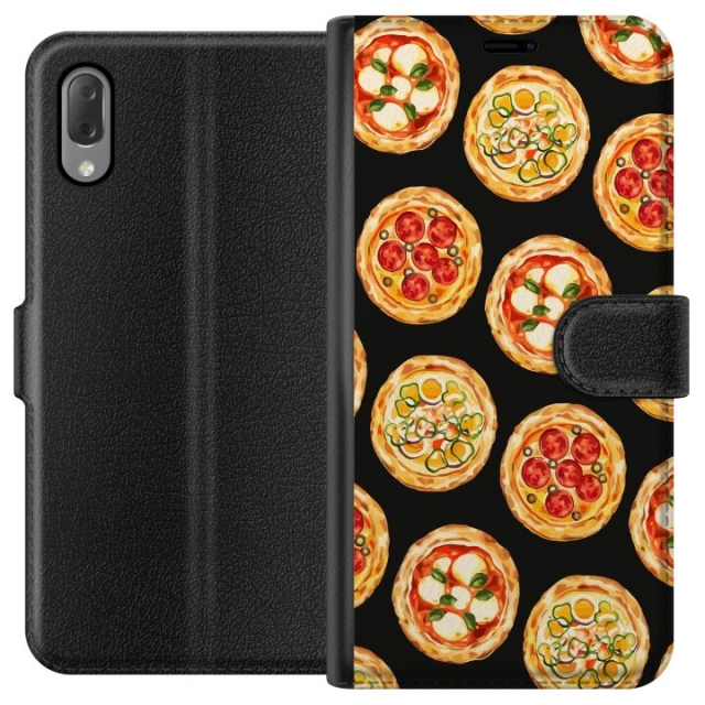 Tegnebogsetui til Sony Xperia L3 med Pizza motiv
