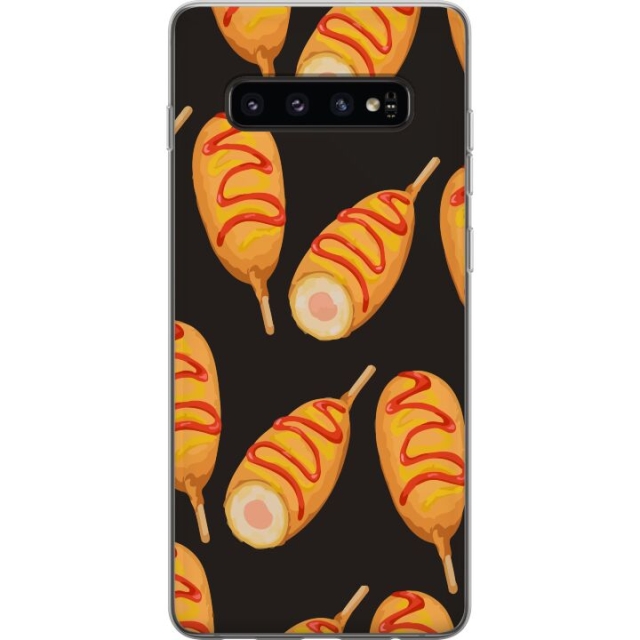 Mobilcover til Samsung Galaxy S10 med Kyllingedrumstick motiv