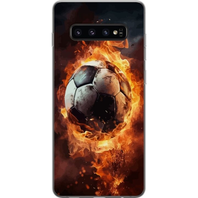 Mobilcover til Samsung Galaxy S10 med Fodbold motiv