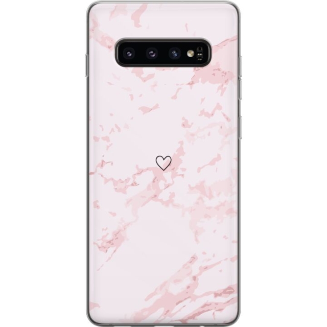 Mobilcover til Samsung Galaxy S10 med Rosa Hjerte motiv