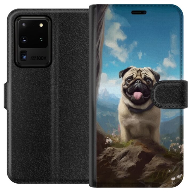 Tegnebogsetui til Samsung Galaxy S20 Ultra med Glad Hund motiv