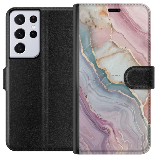 Tegnebogsetui til Samsung Galaxy S21 Ultra 5G med Marmor motiv