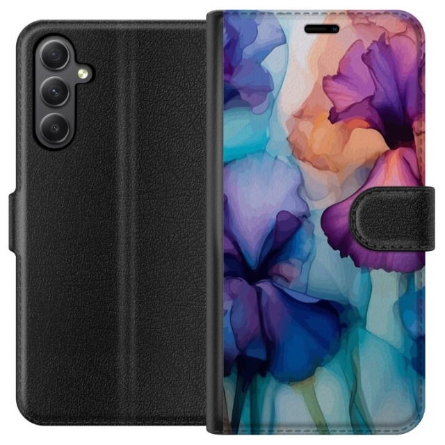 Tegnebogsetui til Samsung Galaxy S23 FE med Magiske blomster motiv