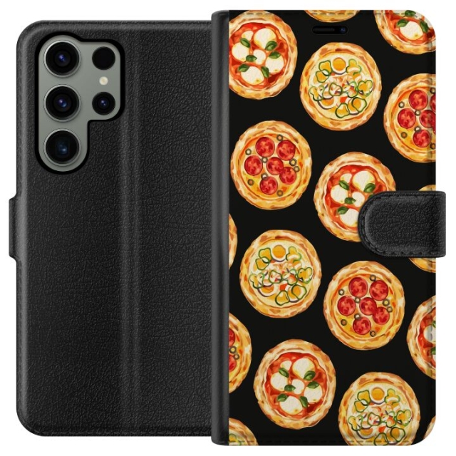 Tegnebogsetui til Samsung Galaxy S23 Ultra med Pizza motiv