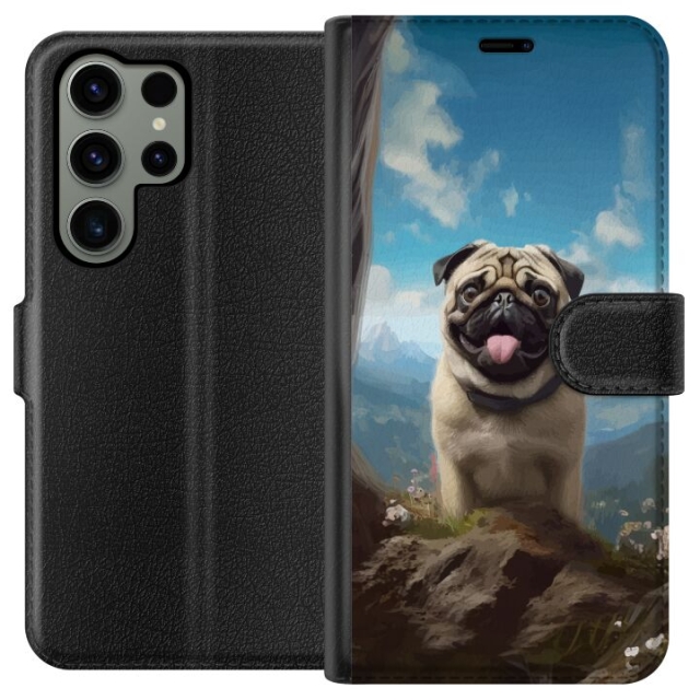 Tegnebogsetui til Samsung Galaxy S23 Ultra med Glad Hund motiv
