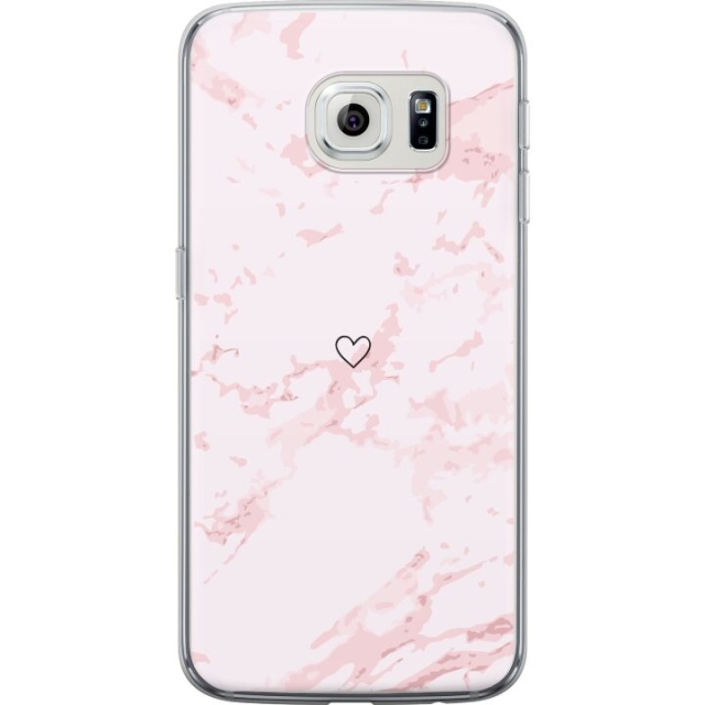 Mobilcover til Samsung Galaxy S6 edge med Rosa Hjerte motiv