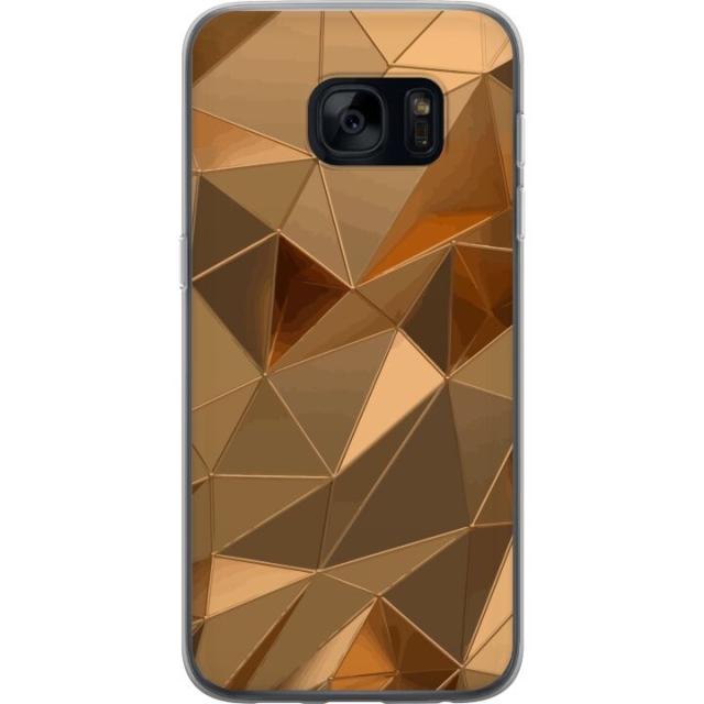 Mobilcover til Samsung Galaxy S7 med 3D Guld motiv