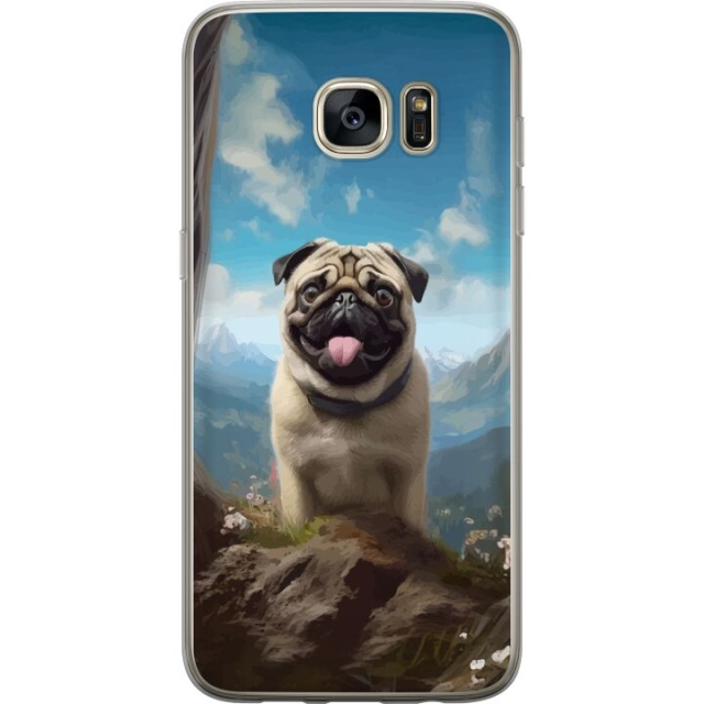 Mobilcover til Samsung Galaxy S7 edge med Glad Hund motiv